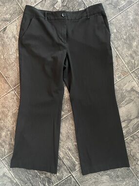 TALBOTS Petite Stretch Black Zip Business Office Casual Straight-Leg Dress Pants